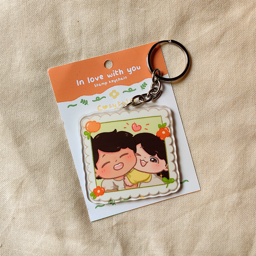 In love with you - The love stamp - Acrylic Keychain