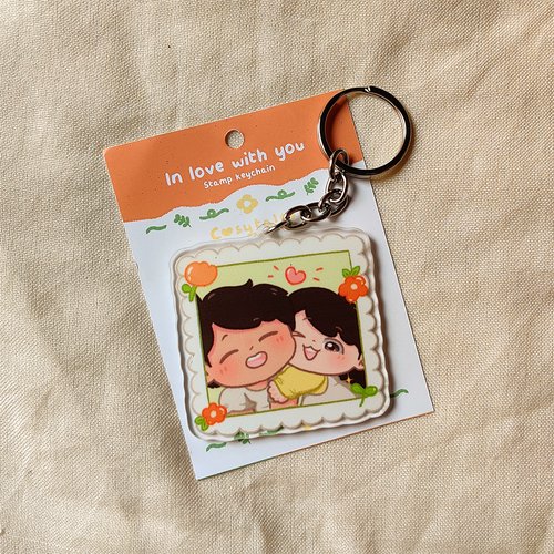 In love with you - The love stamp - Acrylic Keychain