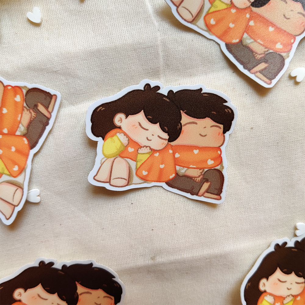 Our cosy cuddly time - Couple Vinyl Sticker