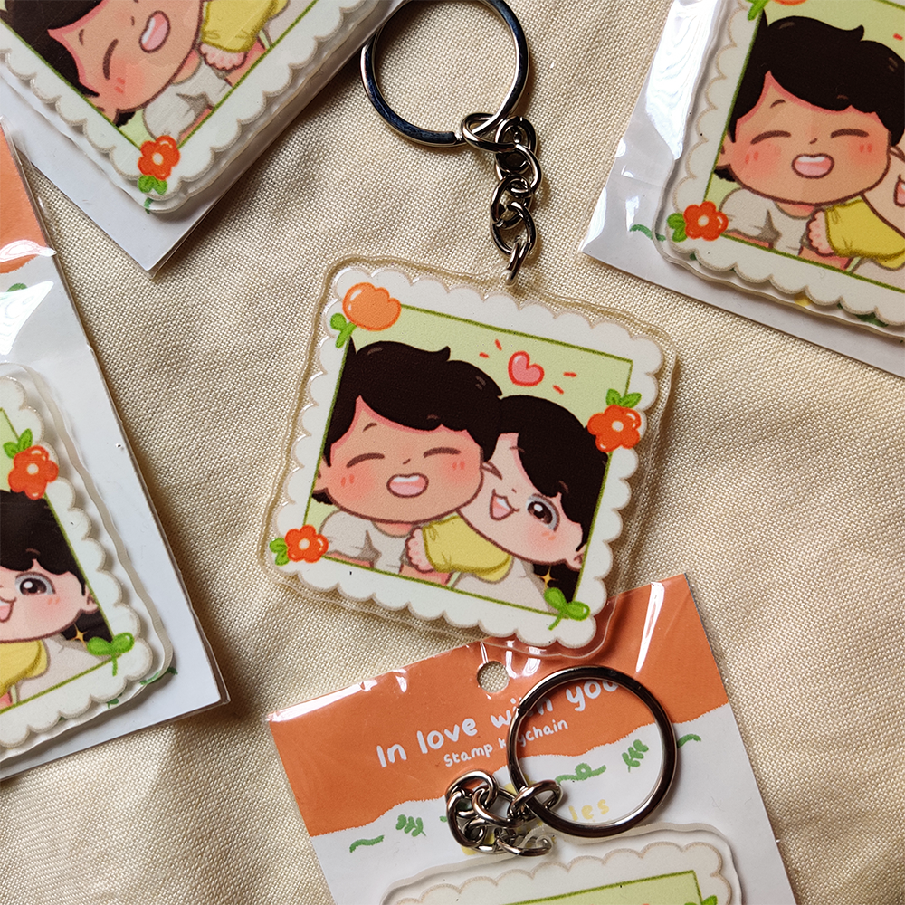 In love with you - The love stamp - Acrylic Keychain