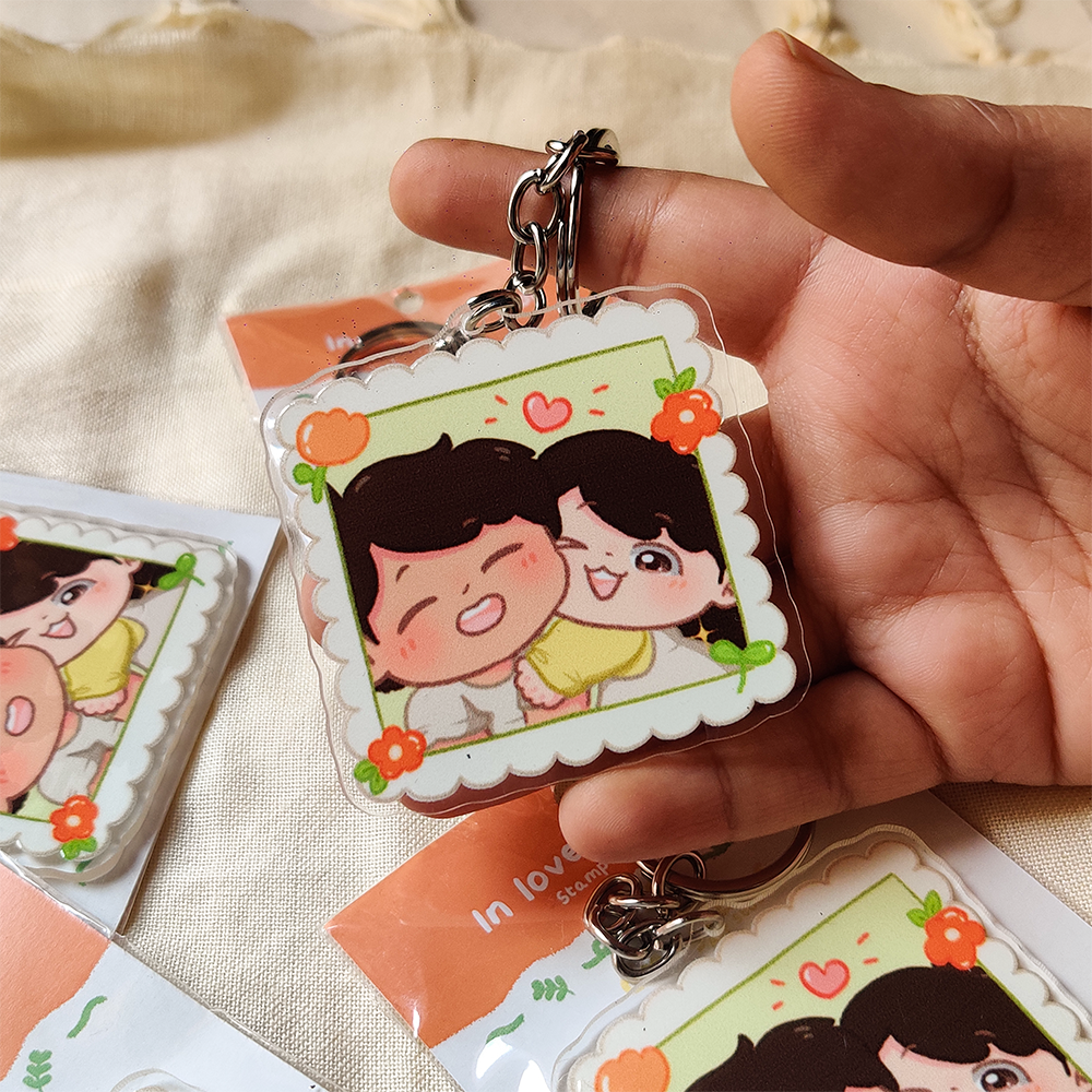 In love with you - The love stamp - Acrylic Keychain