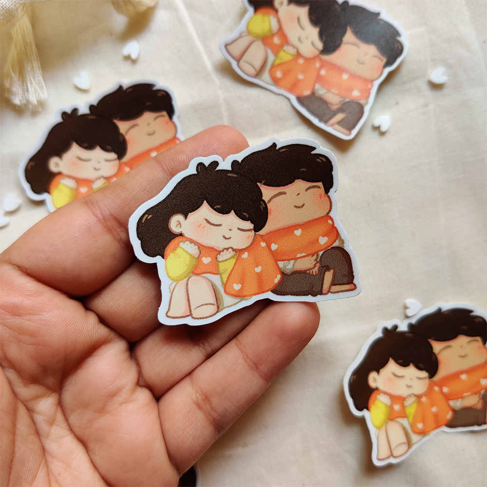 Our cosy cuddly time - Couple Vinyl Sticker