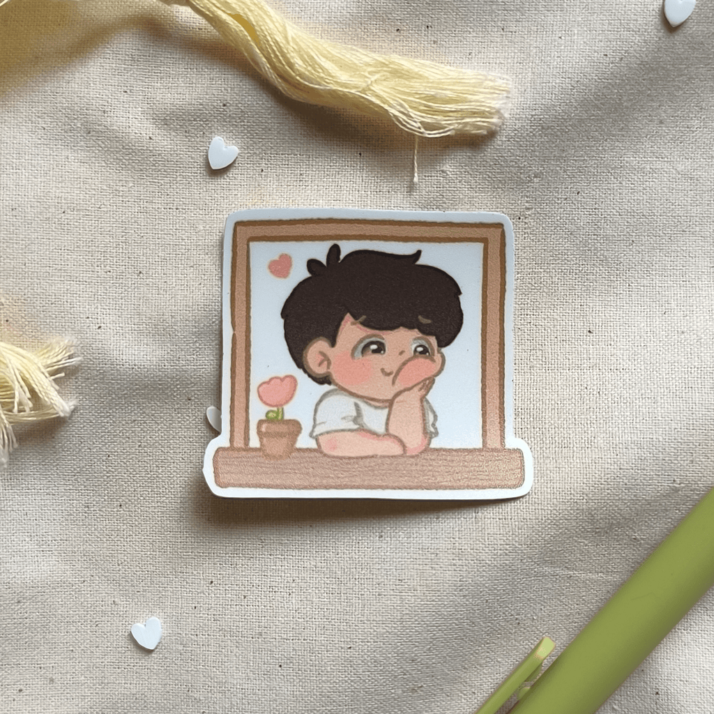 Coco in love by the window - Boyfriend Vinyl Sticker