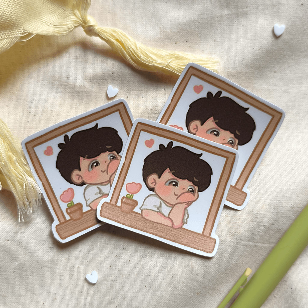 Coco in love by the window - Boyfriend Vinyl Sticker