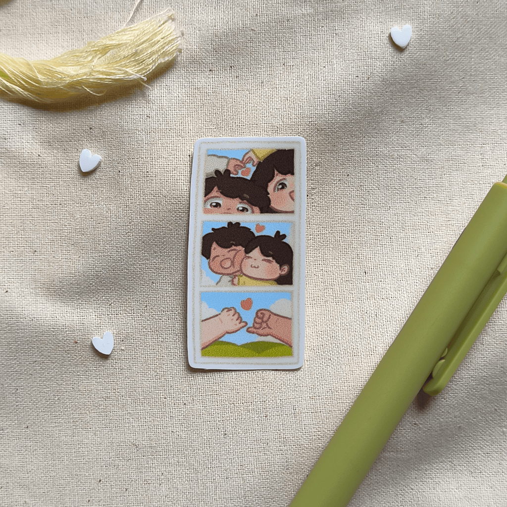 Kawaii Couple Photo strip - Vinyl Sticker