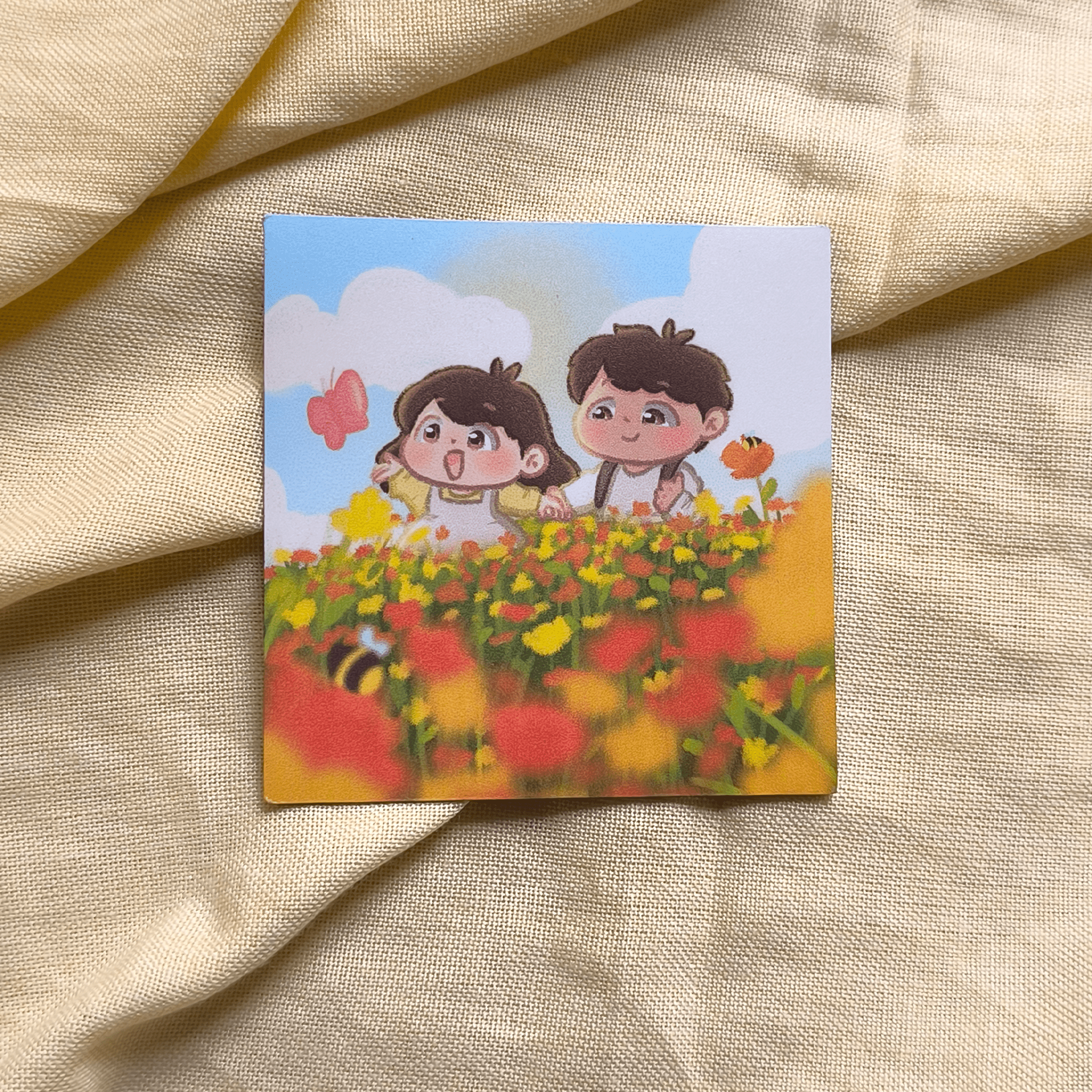 Couple in Flower field - Romantic Magnet