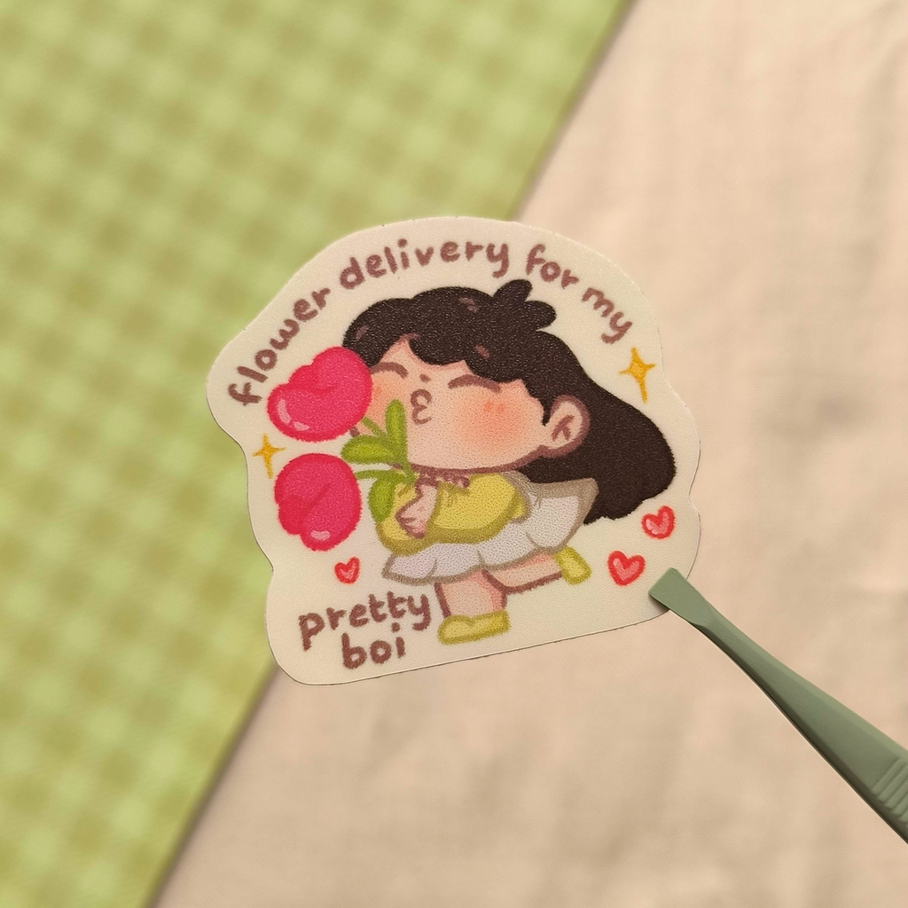 Flowers for my pretty boi - Couple vinyl sticker