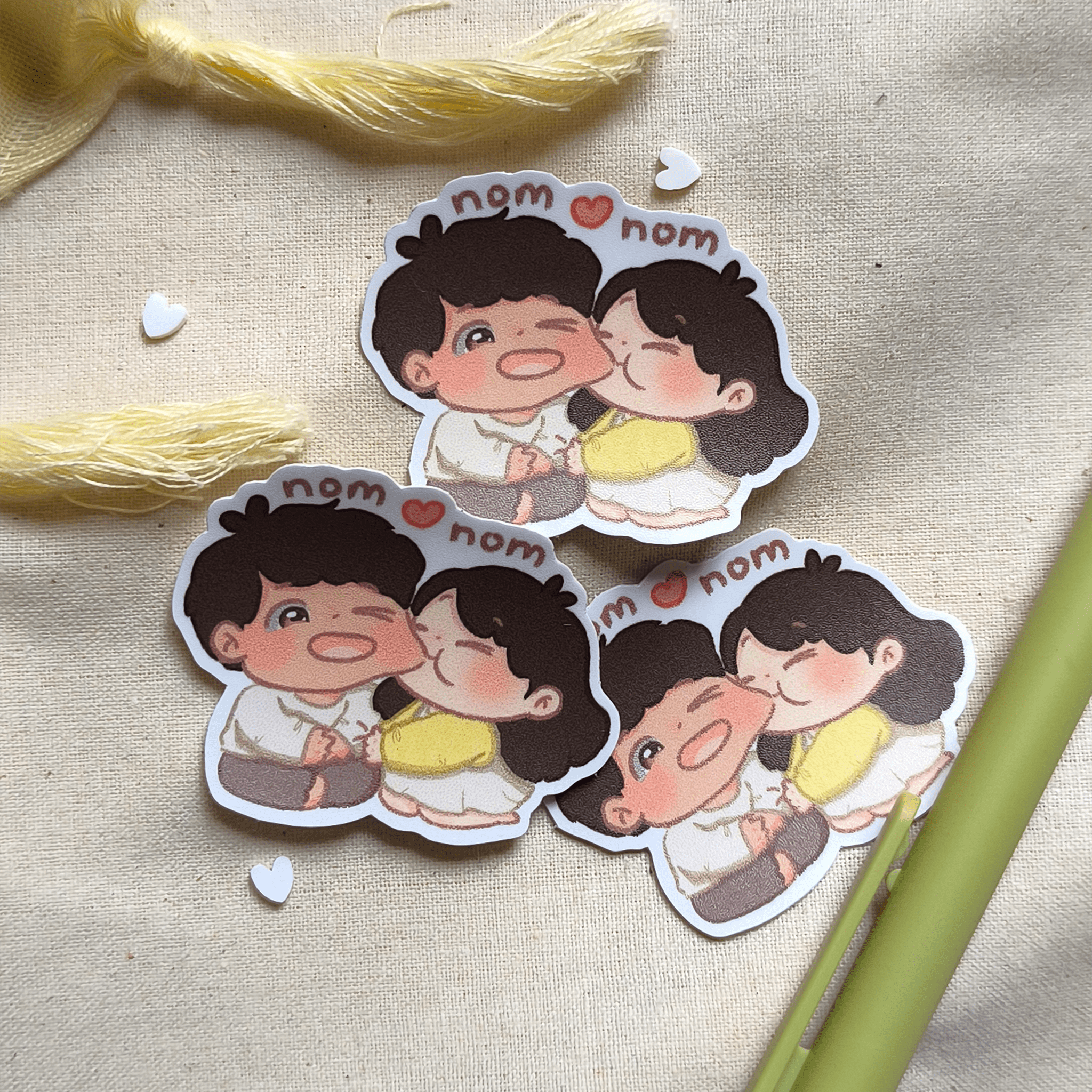 Nom Nom chibi couple - Vinyl Sticker