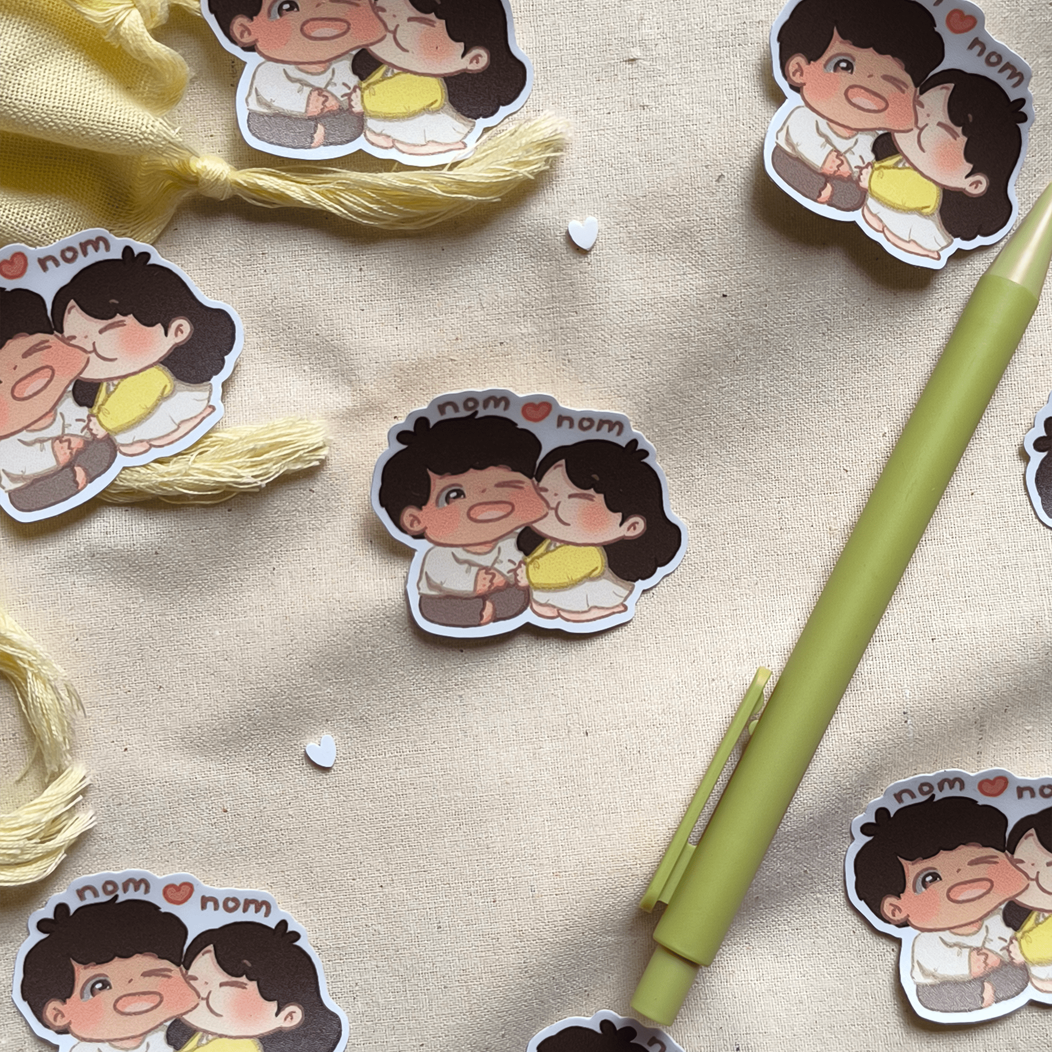 Nom Nom chibi couple - Vinyl Sticker