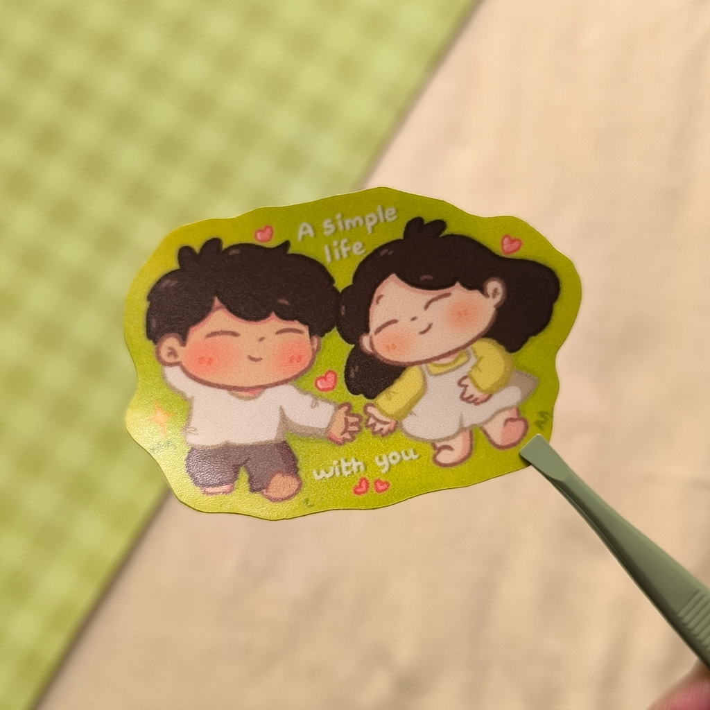 A simple life with you - Couple vinyl sticker